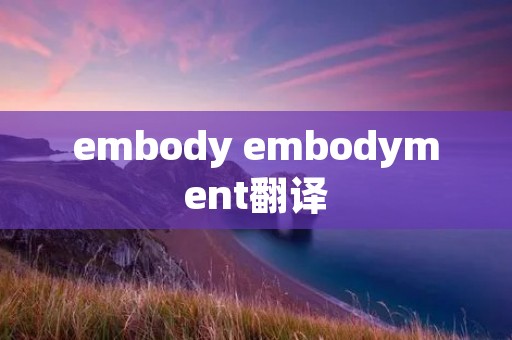 embody embodyment翻译