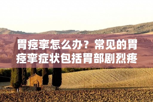 胃痉挛怎么办？常见的胃痉挛症状包括胃部剧烈疼痛、痉挛、胀气、恶心、呕吐等。胃痉挛是一种常见的胃部疾病，它会影响我们的生活质量，甚至还会影响我们的工作和学习。因此，了解胃痉挛的治疗方法非常重要。下面我们将介绍一些常见的治疗方法。