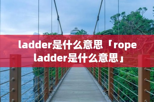 ladder是什么意思「rope ladder是什么意思」