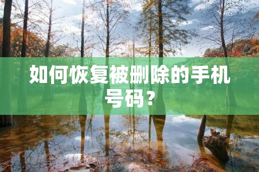 如何恢复被删除的手机号码?