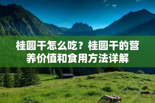 桂圆干怎么吃？桂圆干的营养价值和食用方法详解