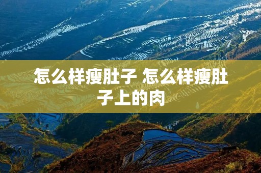 怎么样瘦肚子 怎么样瘦肚子上的肉