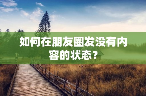 如何在朋友圈发没有内容的状态?