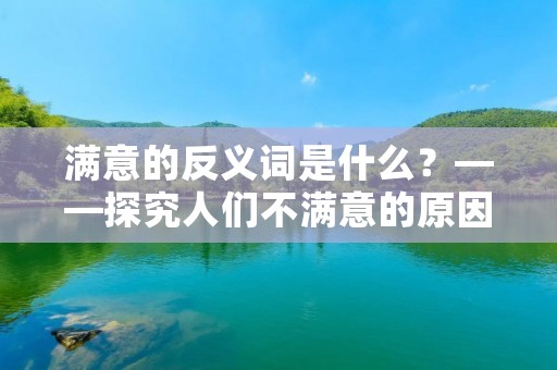 满意的反义词是什么?——探究人们不满意的原因及解决方法