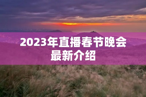 2023年直播春节晚会最新介绍