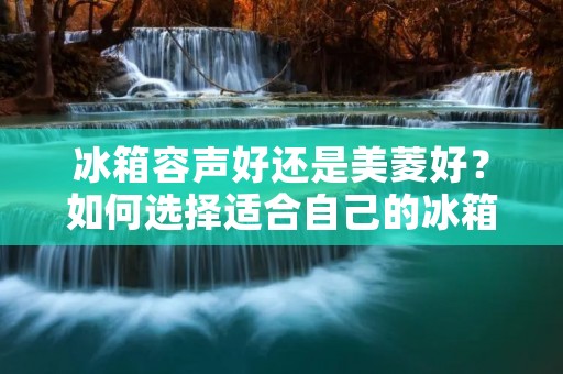 冰箱容声好还是美菱好？如何选择适合自己的冰箱？