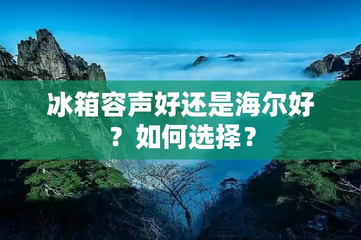 冰箱容声好还是海尔好？如何选择？