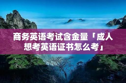 商务英语考试含金量「成人想考英语证书怎么考」