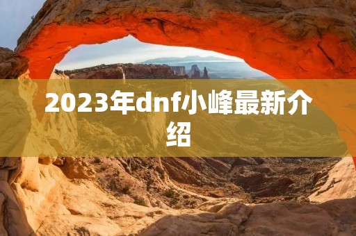 2023年dnf小峰最新介绍 2023年dnf小峰最新介绍