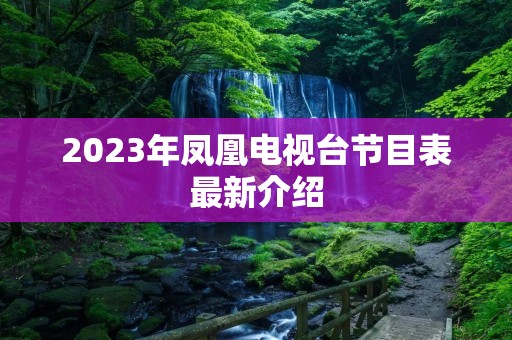 2023年凤凰电视台节目表最新介绍 2023年凤凰电视台节目表最新介绍