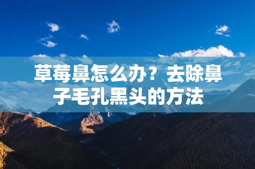 草莓鼻怎么办?去除鼻子毛孔黑头的方法 草莓鼻怎么办?去除鼻子毛孔黑头的方法