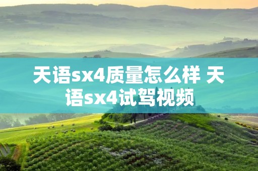 天语sx4质量怎么样 天语sx4试驾视频