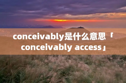 conceivably是什么意思「conceivably access」
