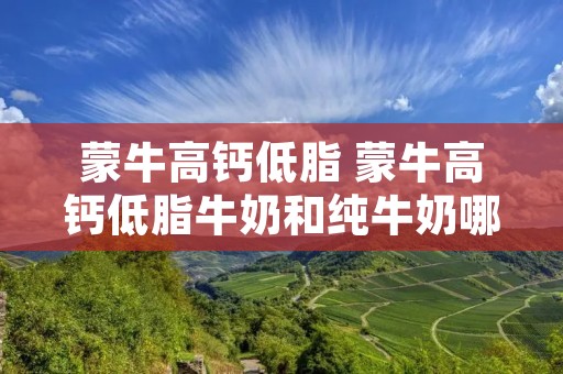 蒙牛高钙低脂 蒙牛高钙低脂牛奶和纯牛奶哪个好
