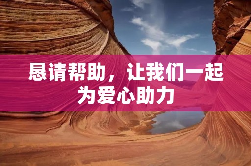恳请帮助,让我们一起为爱心助力