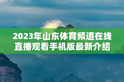 2023年山东体育频道在线直播观看手机版最新介绍