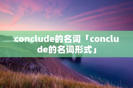 conclude的名词「conclude的名词形式」