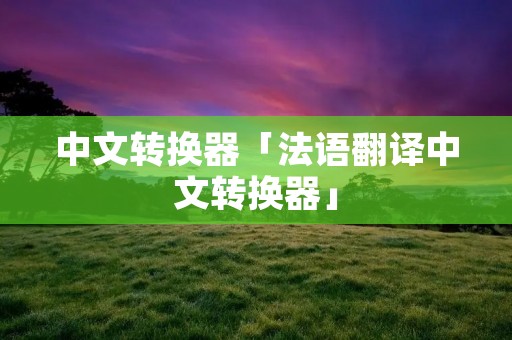 中文转换器「法语翻译中文转换器」 中文转换器「法语翻译中文转换器」