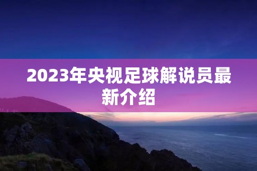 2023年央视足球解说员最新介绍
