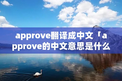 approve翻译成中文「approve的中文意思是什么」