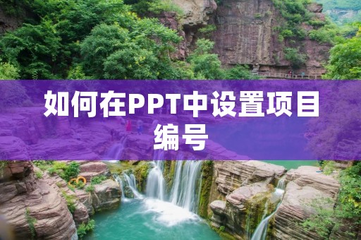 如何在PPT中设置项目编号