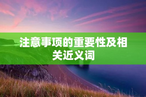 注意事项的重要性及相关近义词
