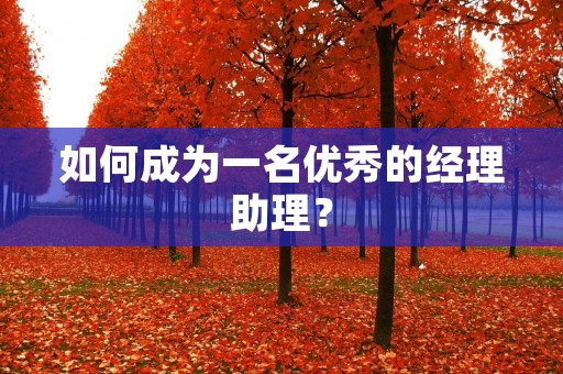 如何成为一名优秀的经理助理？