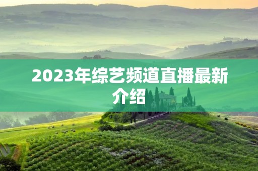 2023年综艺频道直播最新介绍