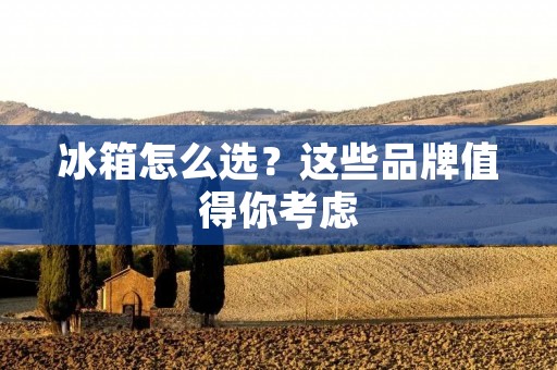 冰箱怎么选?这些品牌值得你考虑 冰箱怎么选?这些品牌值得你考虑