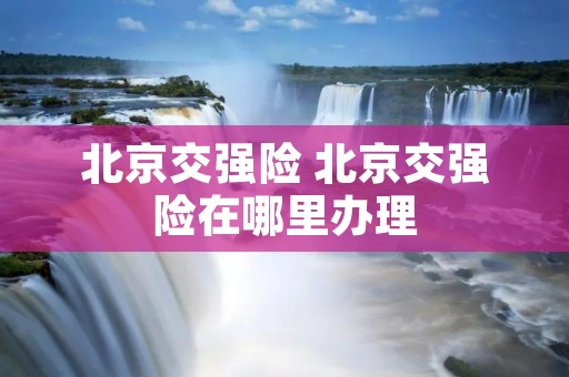 北京交强险 北京交强险在哪里办理