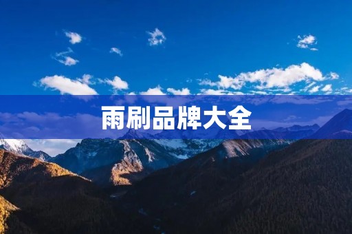 雨刷品牌大全:让你的驾驶更加安全 雨刷品牌大全:让你的驾驶更加安全