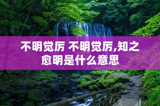 不明觉厉 不明觉厉,知之愈明是什么意思