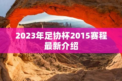 2023年足协杯2015赛程最新介绍