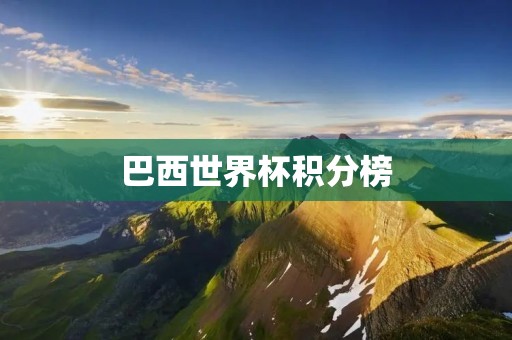 巴西世界杯积分榜：谁将成为最终的胜者？