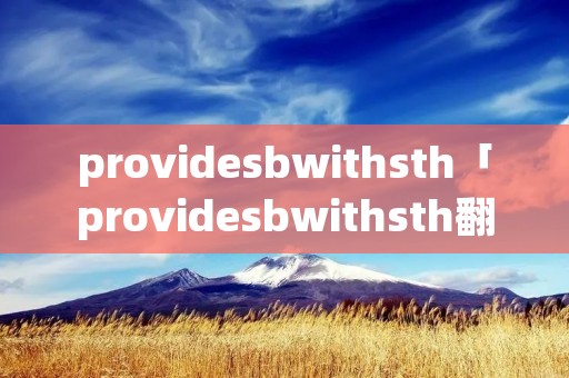 providesbwithsth「providesbwithsth翻译」