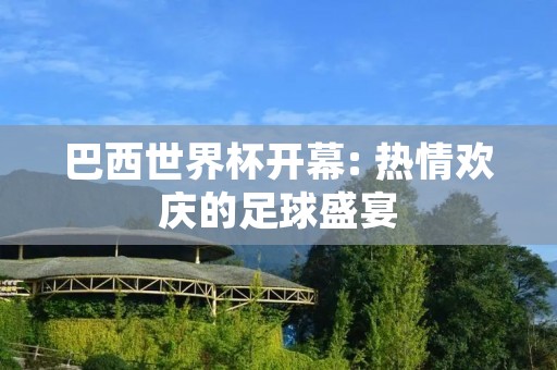 巴西世界杯开幕: 热情欢庆的足球盛宴