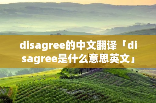 disagree的中文翻译「disagree是什么意思英文」