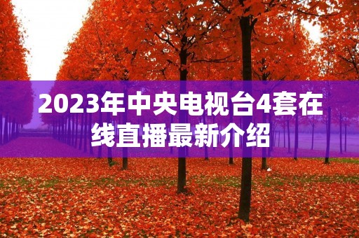 2023年中央电视台4套在线直播最新介绍 2023年中央电视台4套在线直播最新介绍