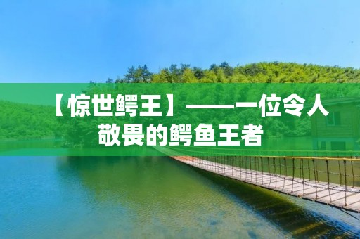 【惊世鳄王】——一位令人敬畏的鳄鱼王者 【惊世鳄王】——一位令人敬畏的鳄鱼王者
