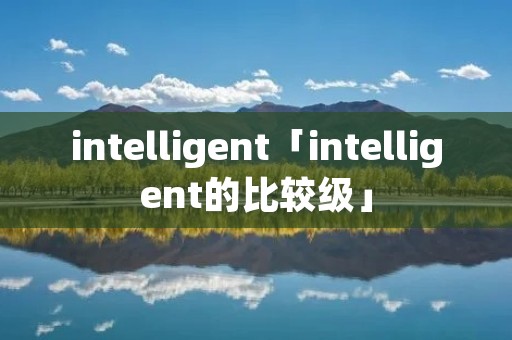 intelligent「intelligent的比较级」