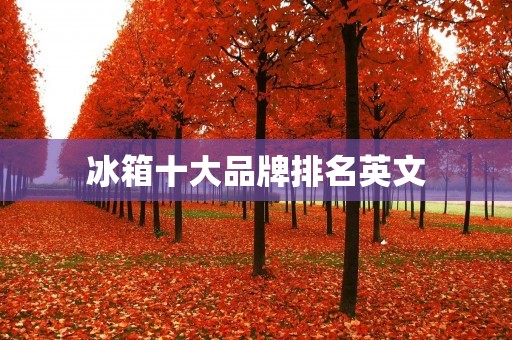 冰箱十大品牌排名英文：Top 10 Refrigerator Brands