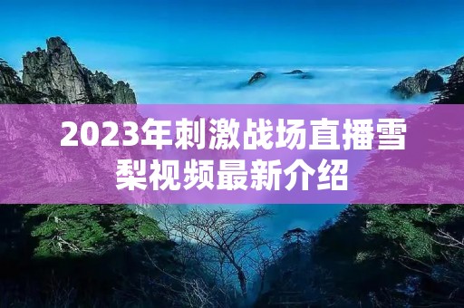 2023年**战场直播雪梨视频最新介绍