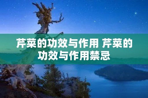 芹菜的功效与作用 芹菜的功效与作用禁忌