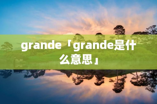 grande「grande是什么意思」