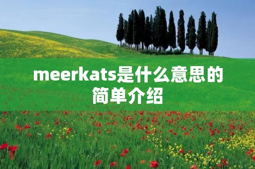 meerkats是什么意思的简单介绍 meerkats是什么意思的简单介绍