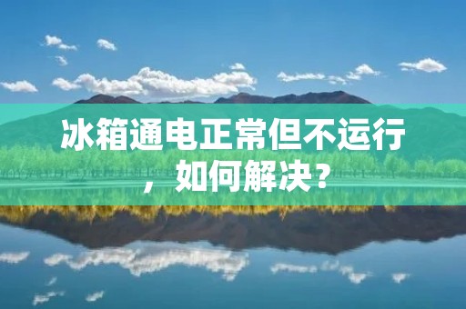 冰箱通电正常但不运行，如何解决？