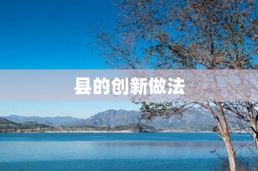县的创新做法：推动乡村振兴