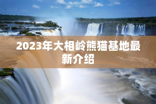 2023年大相岭熊猫基地最新介绍