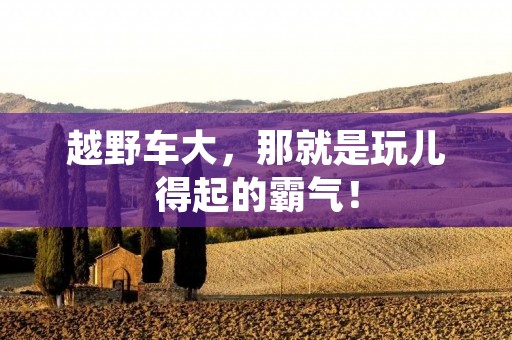 越野车大,那就是玩儿得起的霸气! 越野车大,那就是玩儿得起的霸气!