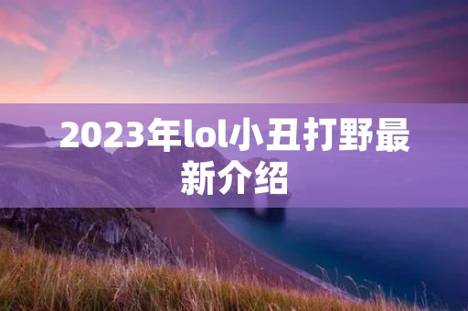 2023年lol小丑打野最新介绍